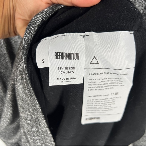 Reformation Esen Knit Dress in Chrome Sparkle Metallic Long Sleeve Party Dress - Picture 8 of 14